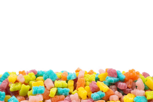 istock Jelly sweats bears isolated on white background. Frame. Copy space. 1176795665