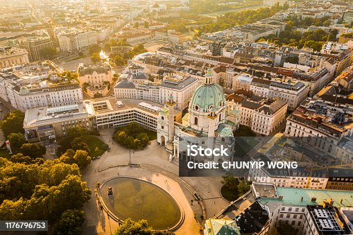 istock View of Vienna in the sunrise, Austria 1176796753