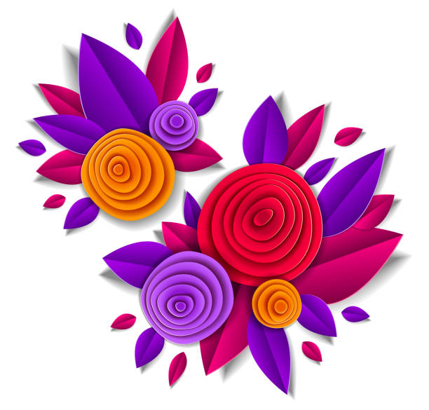 istock Design with autumn flowers and leaves paper cut style, vector floral illustration. Wedding invitation or fall seasonal romantic greeting card. 1176796768