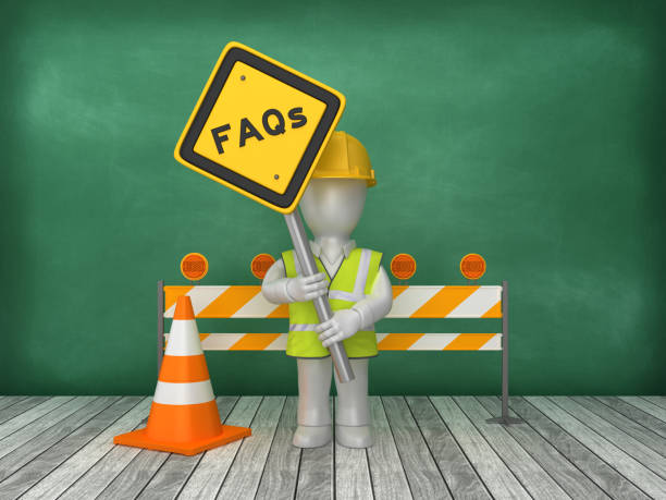 istock FAQs Road Sign Construction Site on Chalkboard Background - 3D Rendering 1176797017