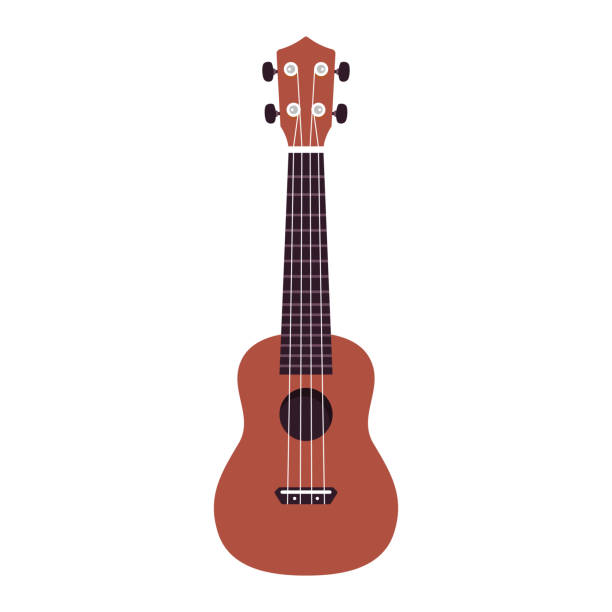 ukulele. kleine hawaiianische gitarre. isoliertes symbol. vektor - ukulele stock-grafiken, -clipart, -cartoons und -symbole