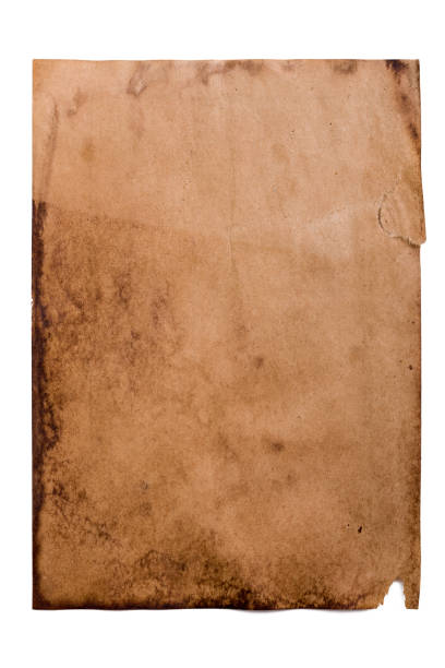 old yellowed paper isolated on white old yellowed paper isolated on white background yellowed edges stock pictures, royalty-free photos & images