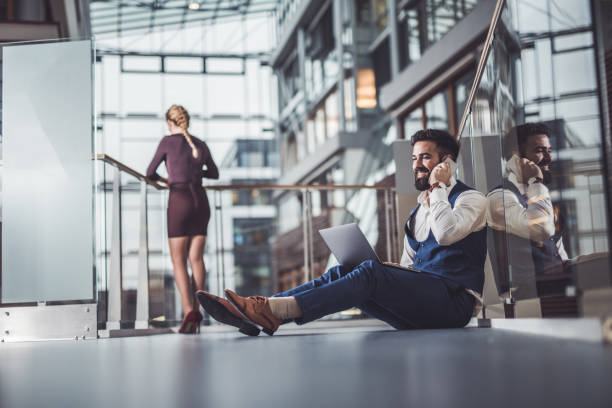 istock Businessman working on the floor. 1176802595