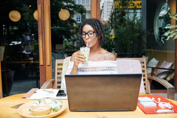 istock Woman have lunch in cafe 1176802856