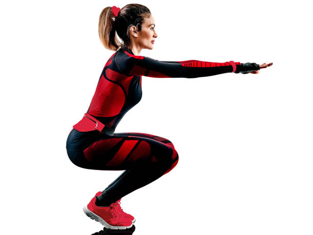 istock woman runner running jogger jogging jumpsuit  isolated white background 1176805999
