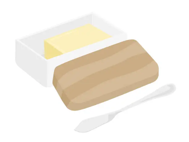 Vector illustration of Butter case