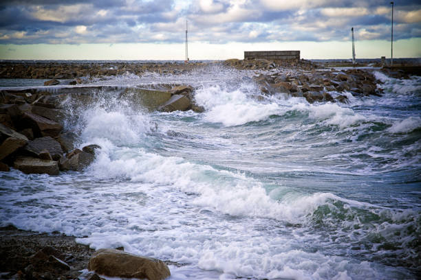Winter shots from a storm on Bornholm - small danish island at the entrance of the Baltic Sea. Weather can be very rough on this island.