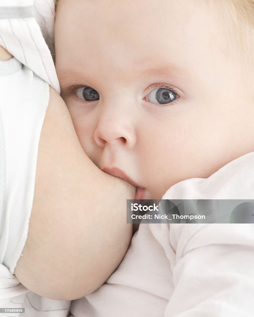 구슬눈꼬리 유방 먹이기 그녀의 아들 - 로열티 프리 건강관리와 의술 스톡 사진