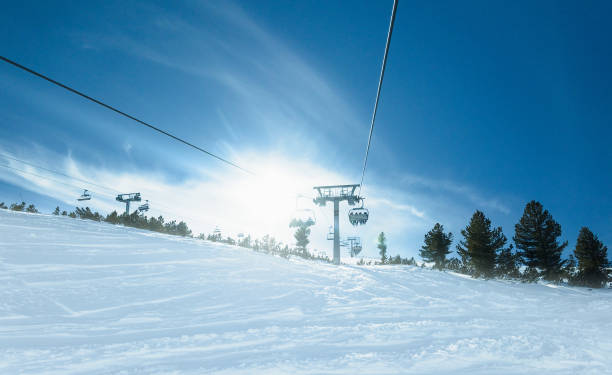 istock Chairlift for skiers on a rope 1176808634