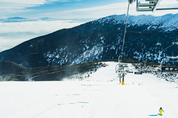 istock Chairlift for skiers on a rope 1176808641