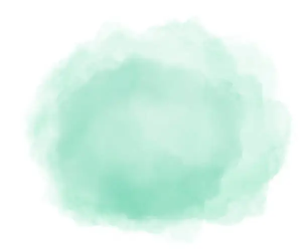 Photo of Abstract mint green watercolor splash on white background