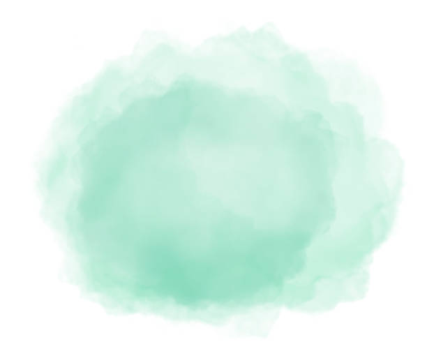 абстрактная мята зеленая акварель всплеск на белом фоне - cloud cloudscape symbol ink стоковые фото и изображения