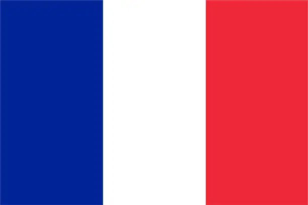 Vector illustration of Full frame view of French flag