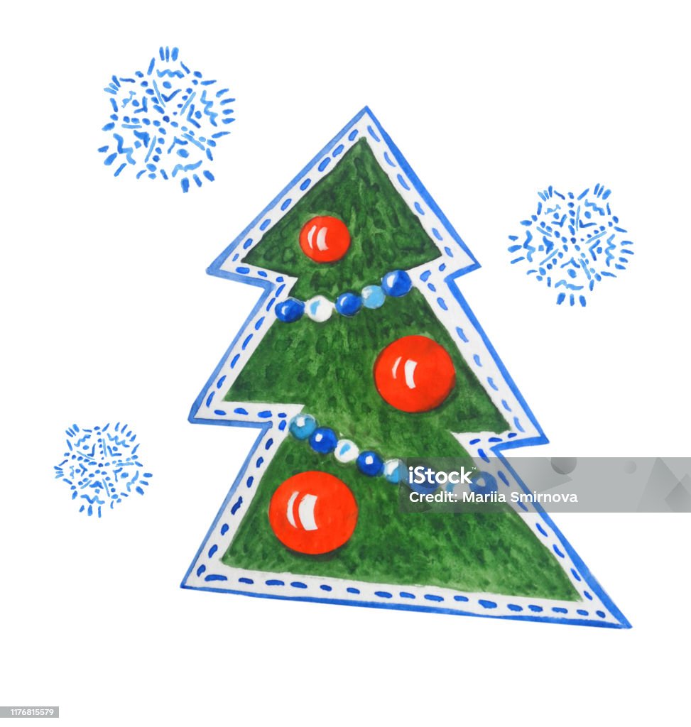 Vetores de Ilustração Da Aguarela Árvore De Natal Decorativa Da Tela  Isolada No Fundo Branco e mais imagens de Abstrato - iStock