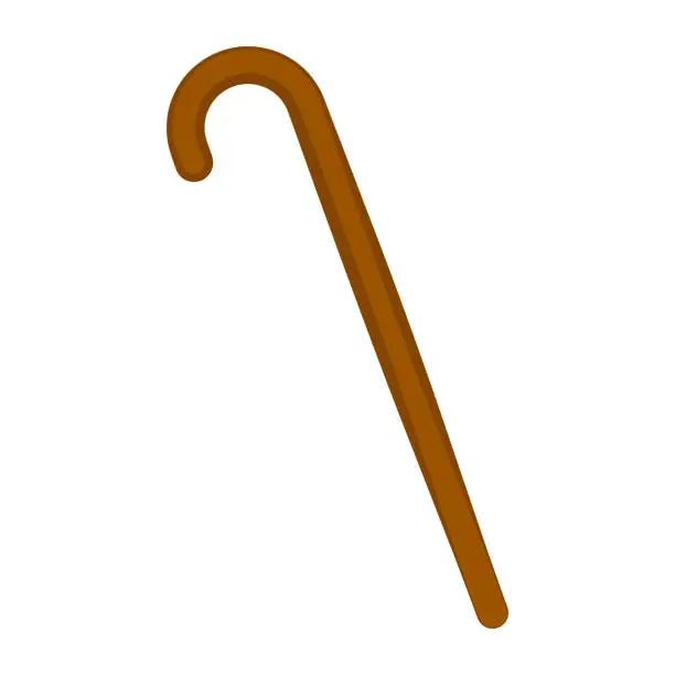 Vector illustration of Wooden walking stick