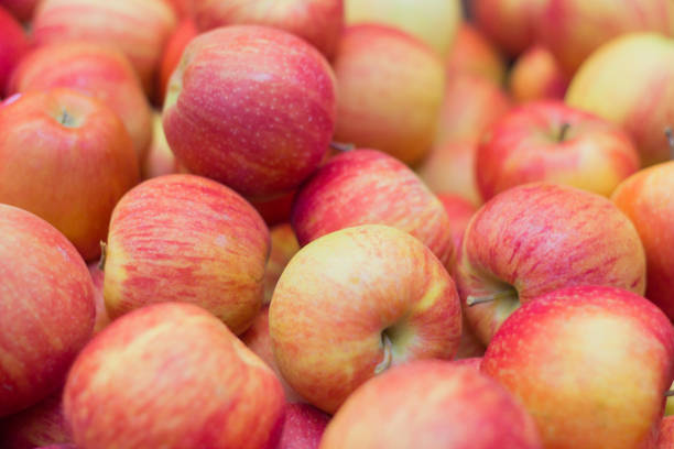 istock ripe delicious red yellow apples as background 1176817437