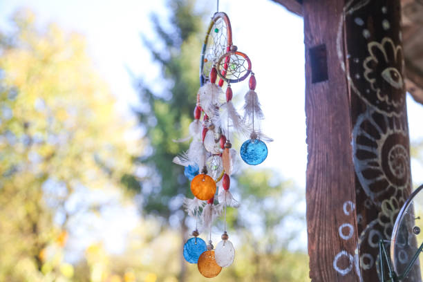 istock Colorful  handmade dreamcatcher in the wind 1176817598