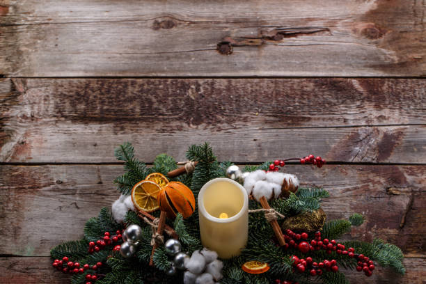 istock Top view christmas decoration background with copyspace 1176819190
