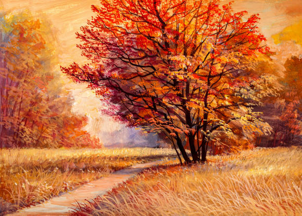 istock original oil painting of autumn landscape 1176820104
