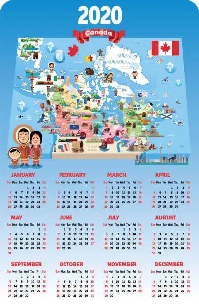 Vector illustration of Canada Calendar
