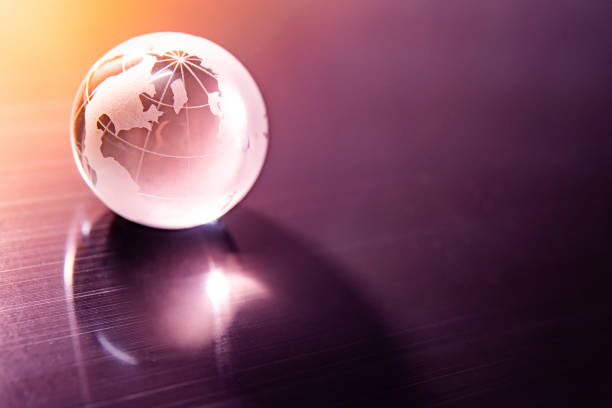 istock World globe crystal glass. Global business 1176826983