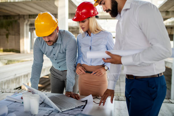 istock Group of engineering team had meeting at working site 1176829553