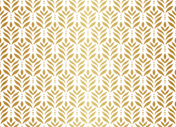 Seamless Arabesque Floral Pattern. Art Deco Style Background. Vector Abstract Flower Texture. Elegant Damask Floral Vector Seamless Pattern. Decorative Flower Illustration. Abstract Art Deco Background. art deco stencils stock illustrations