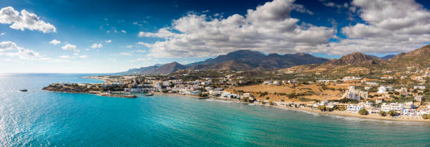 istock Coastal town and mountain 1176832646