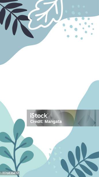 Story Background Vector Abstract Floral Vector Modern Stories Background Handdrawn Leaves ...