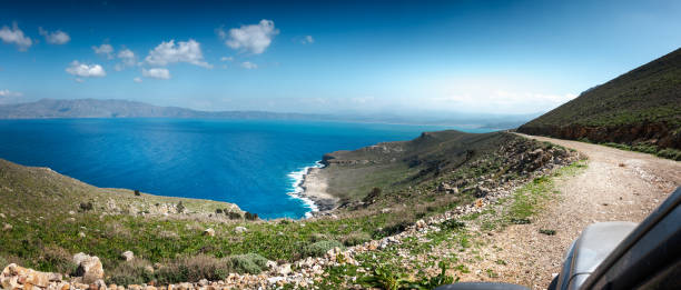 istock Narrow road with sea 1176838030