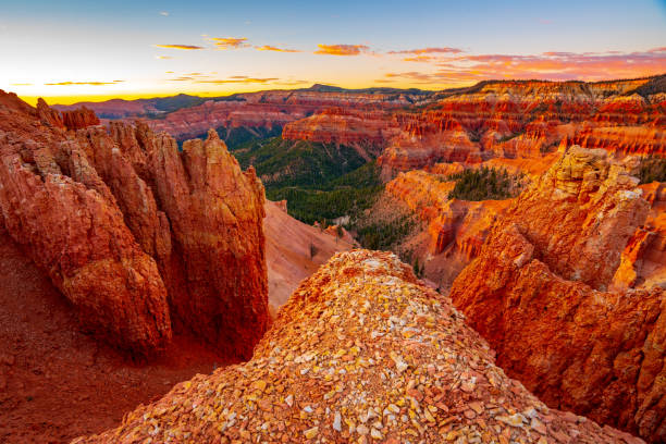 istock Eroded Limestone of Cedar Breaks at Sunset 1176842757