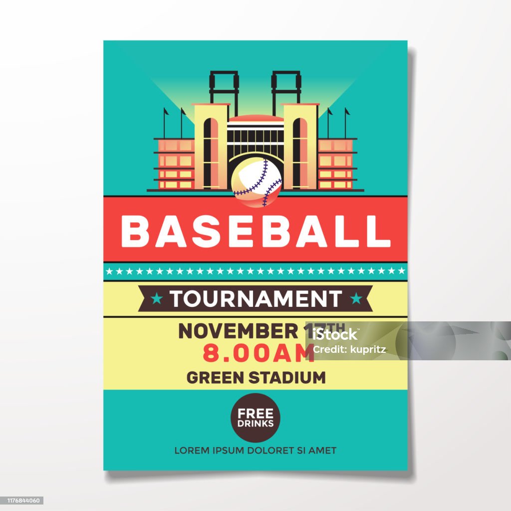 vintage-baseball-tournament-flyer-template-illustration-stock-illustration-download-image-now