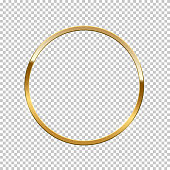 istock Golden ring isolated on transparent background. Vector golden frame. 1176844178