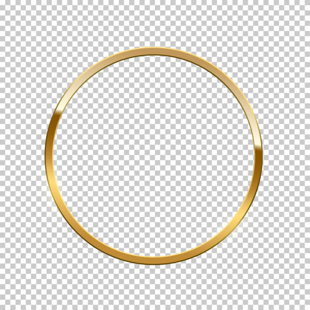 Golden ring isolated on transparent background. Vector golden frame. Golden ring isolated on transparent background. Vector golden frame gold metal stock illustrations