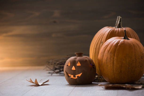 istock Jack o Lantern - autumn Halloween holiday concept background 1176845406