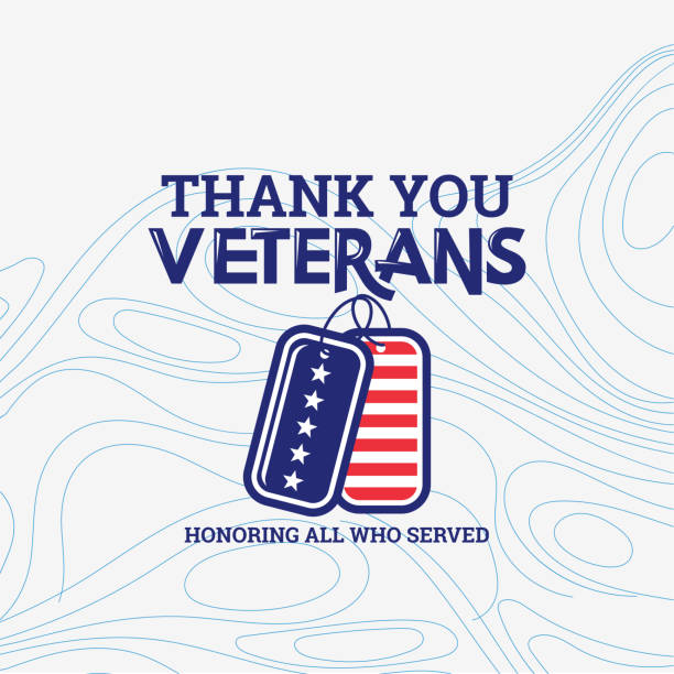 illustrazioni stock, clip art, cartoni animati e icone di tendenza di happy veterans day, festa patriottica tradizionale americana. grazie veterani - us military immagine