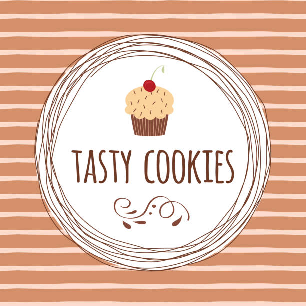 illustrations, cliparts, dessins animés et icônes de modèle et éléments de conception de vecteur pour l'empaquetage de boulangerie dans le modèle linéaire à la mode - pastry bakery biscuit cookie