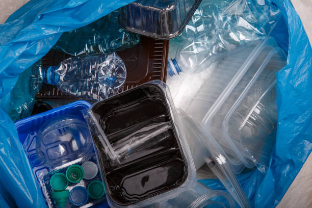 istock Plastic bottles and containers prepared for recycling. Waste management concept, environmental conservation. 1176847730