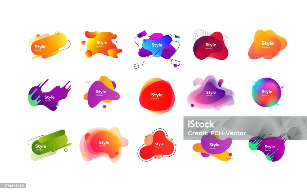Shape Collored Design Set Of Modern Design Colored Elements Stock Illustration - Download ...