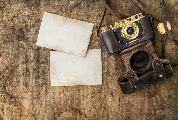 istock Vintage film camera old photos Nostalgic still life 1176849739