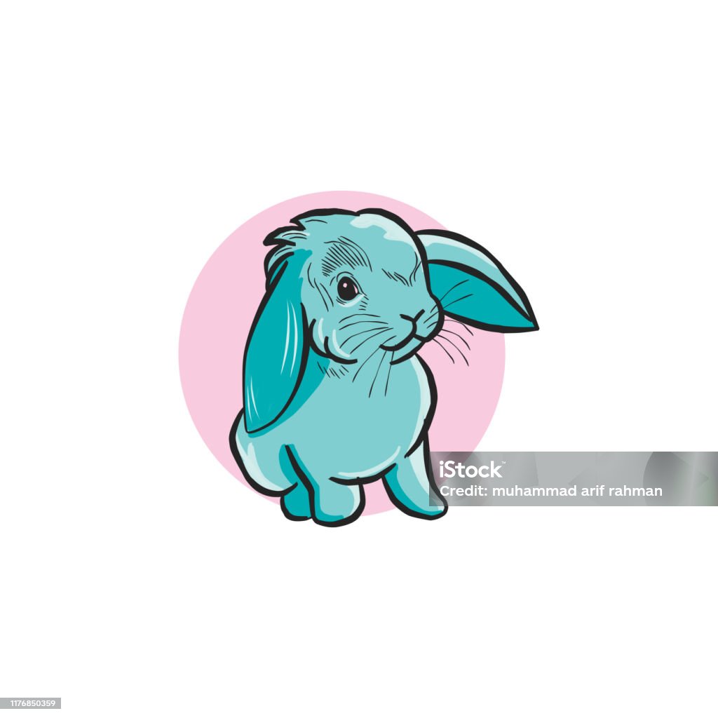 Blue Rabbit Vector Cute Blue Rabbit Vector Stock Illustration - Download Image Now ...