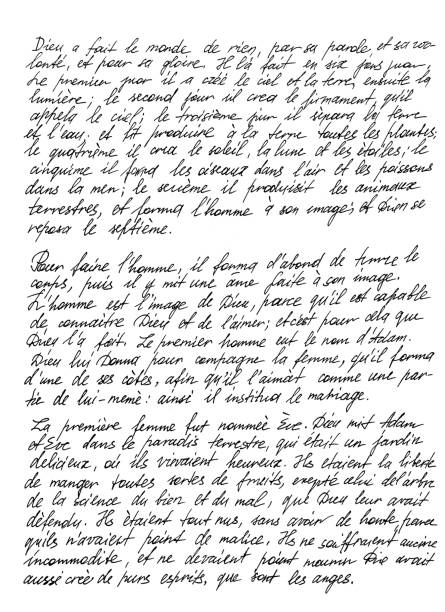Handwritten unreadable text french Calligraphy Letter texture background