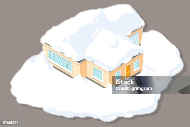 Enneigés House Vecteurs libres de droits et plus d'images vectorielles de Neige - Neige, Perspective isométrique, Maison