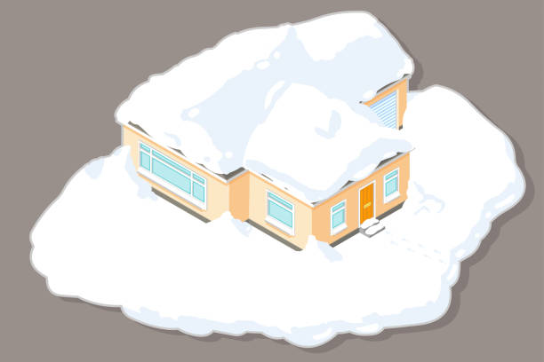 Snow Capped House A Snow Capped House snowdrift stock illustrations