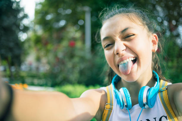 istock Teenage girl making selfie 1176855010
