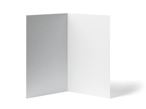 istock folded leaflet white blank paper template book desktop calendar 1176859725