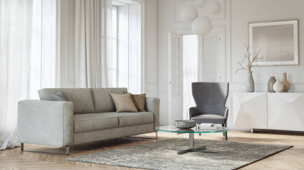 istock Modern scandinavian living room interior - 3d render 1176861661