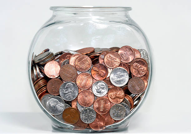 istock Fish Bowl of US Coins 117686234