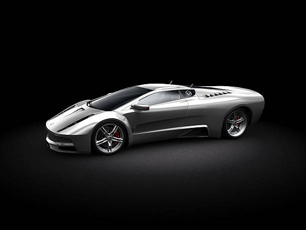 Polished aluminum miniature car from the past evoking nostalgia and elegance