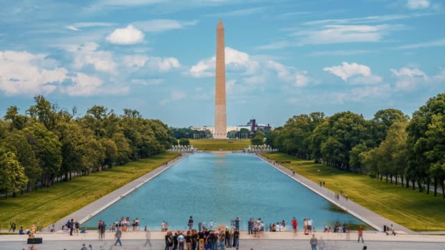 Beautiful Washington Monument on the Reflecting Pool in Washington, DC